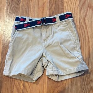Janie and Jack Khaki Shorts with Navy Accents